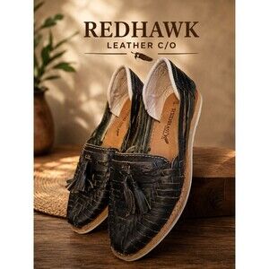 Redhawk Leather Co. Hailly Espresso Woven Women’s Size 6.5 Shoes Loafers